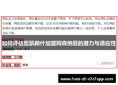 如何评估哲凯赖什加盟阿森纳后的潜力与适应性